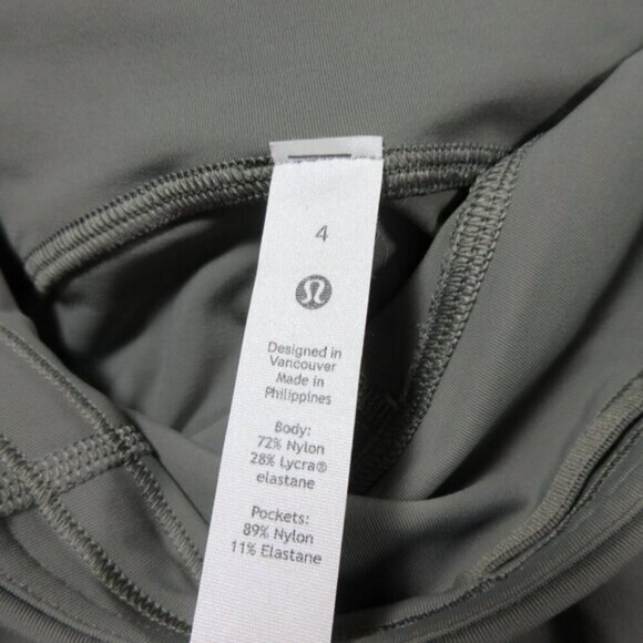 lululemon womens solid gray nylon capri pocket leggings 4 - Picture 3 of 8